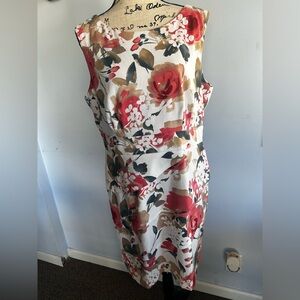 Dressbarn floral print‎ midi dress business casual professional office church